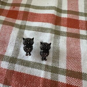 Chloe + Isabell gunmetal Owl Stud Earrings